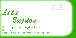 lili bujdos business card